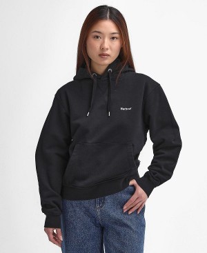 Barbour Marsden Oversized Hoodie Black | BABO89807