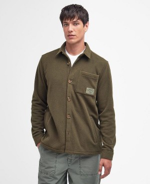 Barbour Microfleece Overshirt Olive | BABO87959