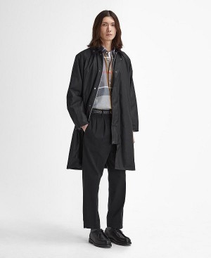 Barbour Modified Exmoor Waxed Coat Black | BABO87254