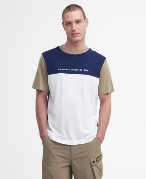 Barbour Mondrian Colour-blocked T-shirt Coriander | BABO88327