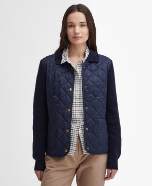 Barbour Moors Quilted Cardigan Classic Navy | BABO89719