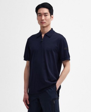 Barbour Nara Pique Polo Shirt Sapphire Navy | BABO88076