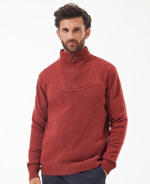 Barbour Nelson Essential Half-zip Jumper Red | BABO88559