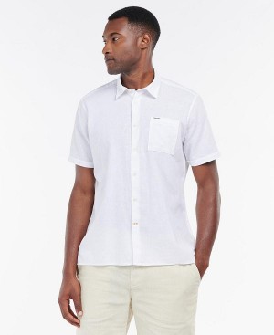 Barbour Nelson Regular Short-sleeved Shirt White | BABO87629