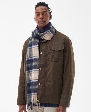 Barbour New Check Tartan Scarf Beige | BABO89080