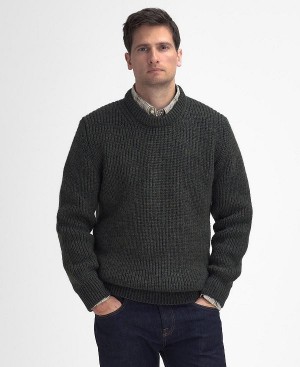 Barbour New Tyne Crew Neck Jumper Green | BABO88666