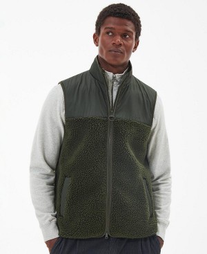 Barbour Newlan Fleece Gilet Green | BABO88706