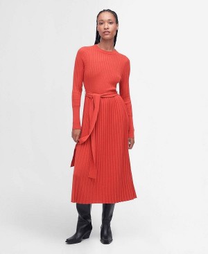 Barbour Norma Jumper Dress Blaze Red | BABO89589