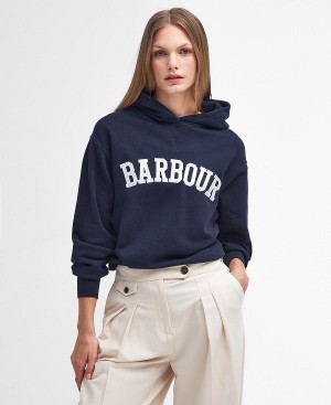 Barbour Northumberland Hoodie Navy/White | BABO89812