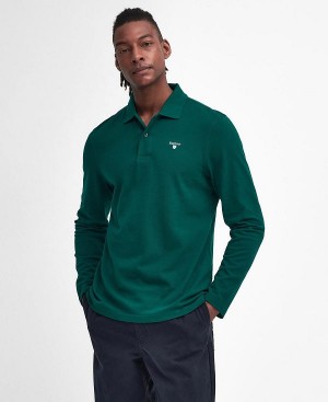 Barbour Original Sports Long-sleeved Polo Shirt Green | BABO88222