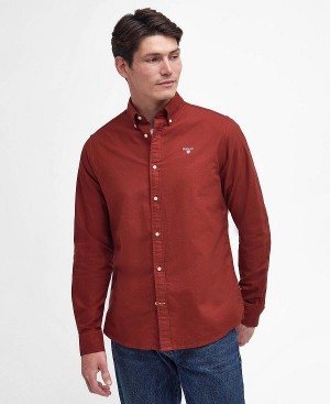 Barbour Oxford Tailored Long-sleeved Shirt Red | BABO87668