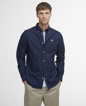 Barbour Oxford Tailored Long-sleeved Striped Shirt Navy | BABO87642