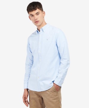 Barbour Oxford Tailored Long-sleeved Striped Shirt Sky | BABO87655