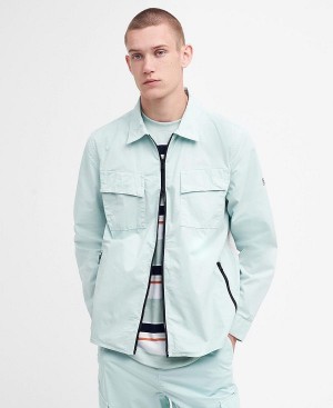 Barbour Parson Overshirt Green Fig | BABO87975