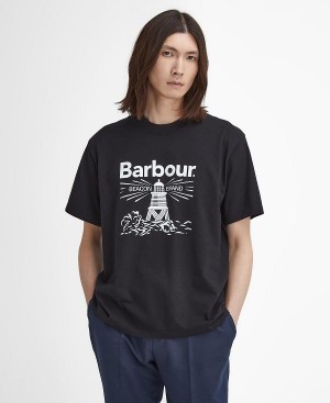 Barbour Pell Oversized Graphic T-shirt Black | BABO88394