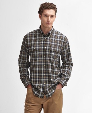 Barbour Penrice Regular Long-sleeved Shirt Navy | BABO87890