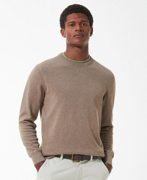 Barbour Pima Cotton Crew Neck Military Brown | BABO88527