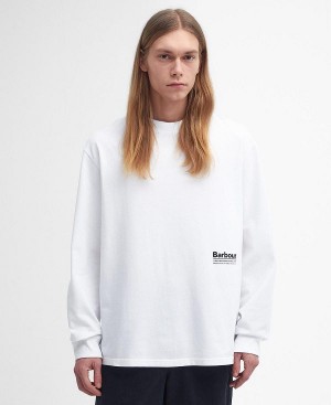 Barbour Portwell Oversized Long-sleeved T-shirt White | BABO88401