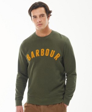 Barbour Prep Logo Crew Green | BABO88638