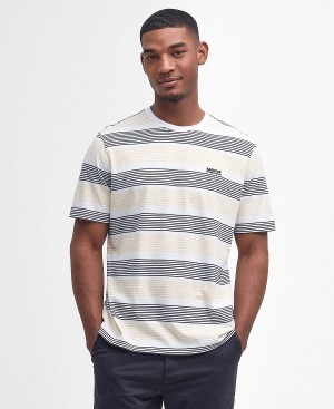 Barbour Putney Striped T-shirt Bright White | BABO88359