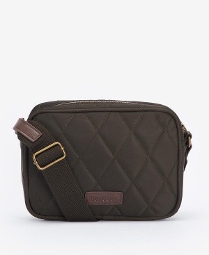 Barbour Quilted Crossbody Bag Olive | BABO89982