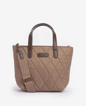 Barbour Quilted Mini Tote Bag Sand Dune | BABO89980