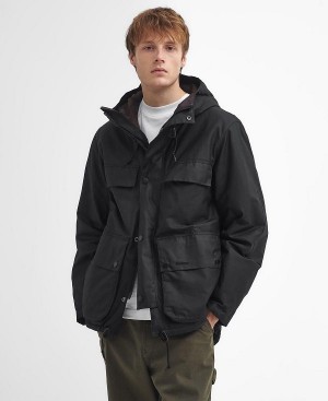 Barbour Re-engineered Durham Waxed Jacket Black | BABO87265