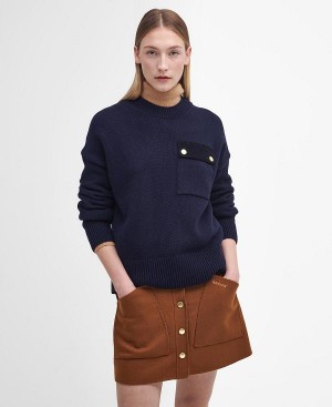 Barbour Reighton Crew Neck Jumper Navy | BABO89763