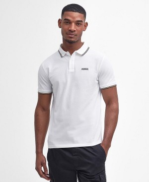 Barbour Rider Tipped Short-sleeved Polo Shirt White | BABO88215