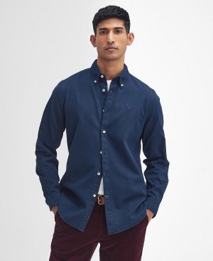 Barbour Romley Tailored Long-sleeved Shirt Navy | BABO87878