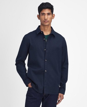 Barbour Ruxton Tailored Overshirt Navy | BABO87999