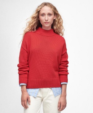 Barbour Sandy Knitted Jumper Blaze Red | BABO89665