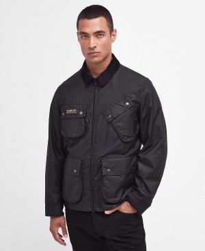 Barbour Sefton Waxed Jacket Classic Black | BABO87201