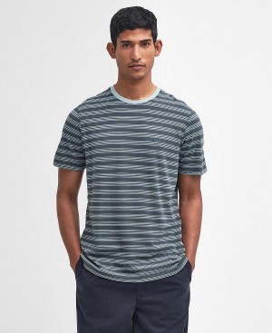 Barbour Sherburn Striped T-shirt Blue Chalk | BABO88344