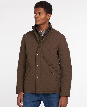 Barbour Shoveler Quilted Jacket Dark Olive | BABO87301