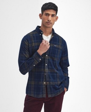 Barbour Southfield Tailored Long-sleeved Shirt Blue | BABO87805