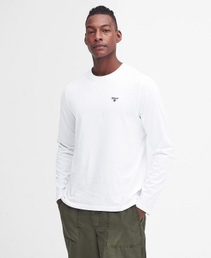 Barbour Sports Long-sleeved T-shirt White | BABO88395