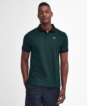 Barbour Sports Polo Mix Shirt Green | BABO88242