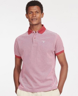 Barbour Sports Polo Mix Shirt Red | BABO88025