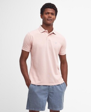 Barbour Sports Polo Shirt Pink Mist | BABO88160