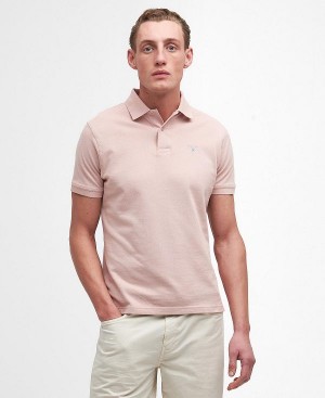 Barbour Sports Short-sleeved Polo Shirt Pink Quartz | BABO88177