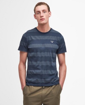 Barbour Stenton Striped T-shirt Navy | BABO88370