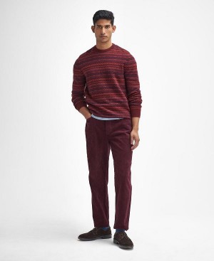 Barbour Stretch Cord Regular Trousers Red | BABO88822