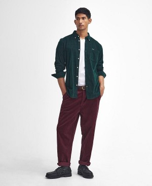 Barbour Stretch Cord Relaxed Trousers Red | BABO88808