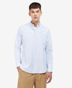 Barbour Striped Oxford Tailored Shirt Sky | BABO87644