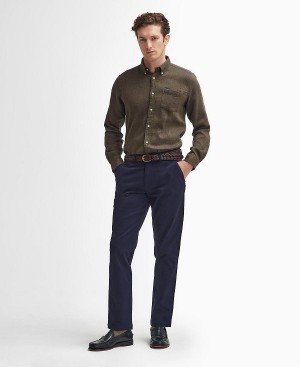 Barbour Suede Sateen Tailored Trousers Dark Navy | BABO88804