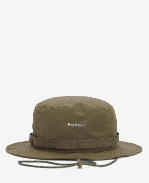 Barbour Teesdale Showerproof Bucket Hat Army Green | BABO88973