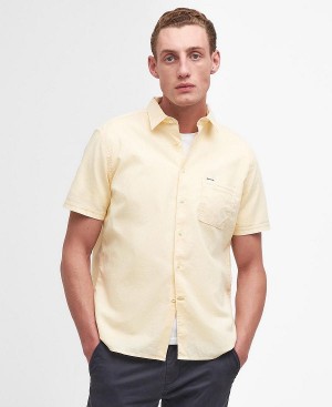 Barbour Terra Dye Regular Short-sleeved Shirt Yellow | BABO87783