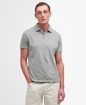 Barbour Tickhill Striped Short-sleeved Polo Shirt Rainy Day | BABO88194