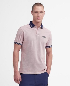 Barbour Tracker Short-sleeved Polo Shirt Dusk Pink | BABO88188